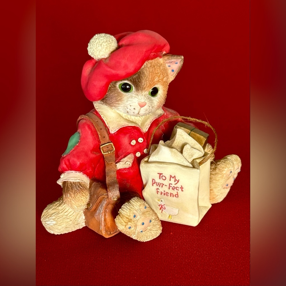 VTG ~ Rare ~ Enesco Calico Kittens figurine titled "To My Purr-Fect Friend"